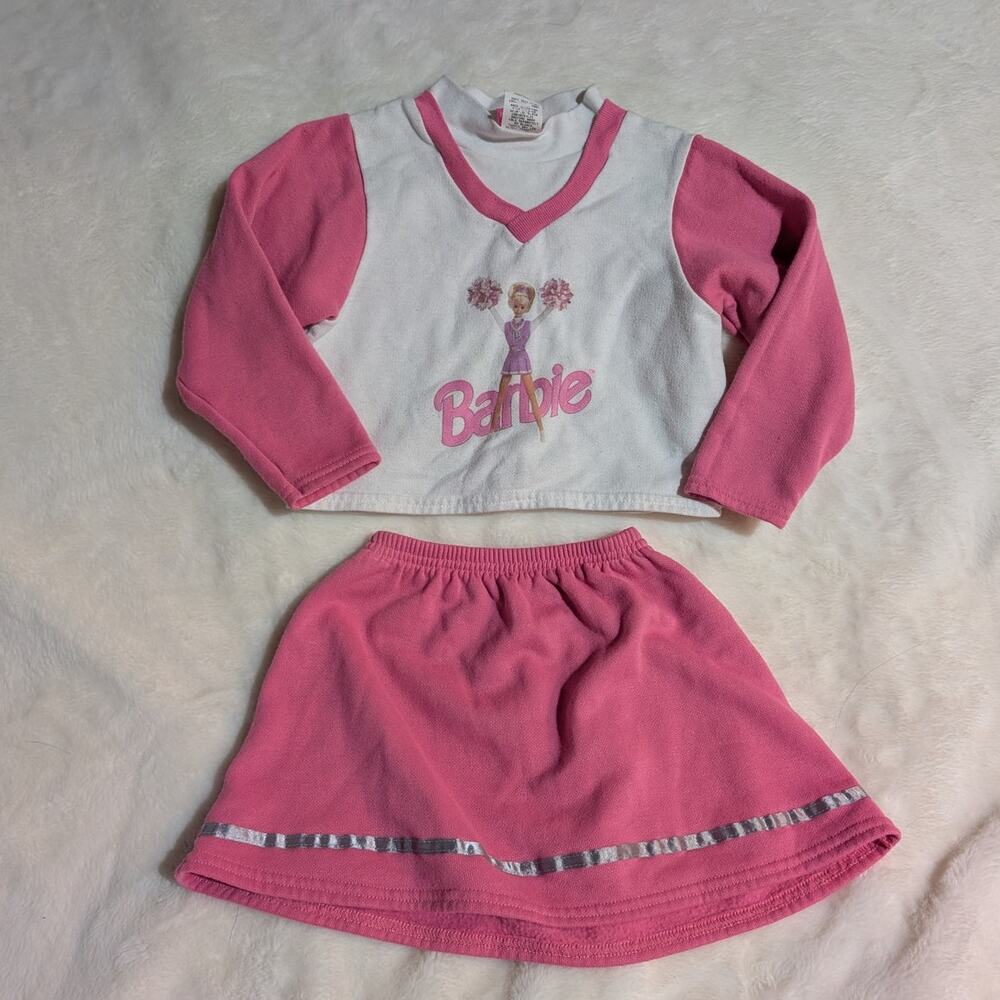 Vintage Barbie | Cheerleader Sweatshirt & Fleece Skirt Outfit Set | Girls 4